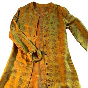 Copper gold shirt/tunic Asian blouse